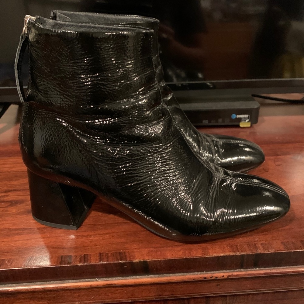 Topshop patent leather ankle boots